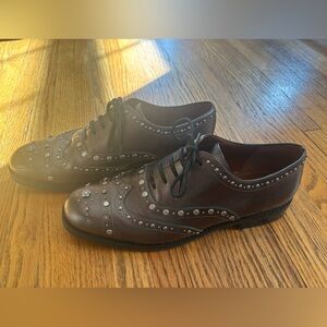 Coach Black/Grey Studded Loafers
